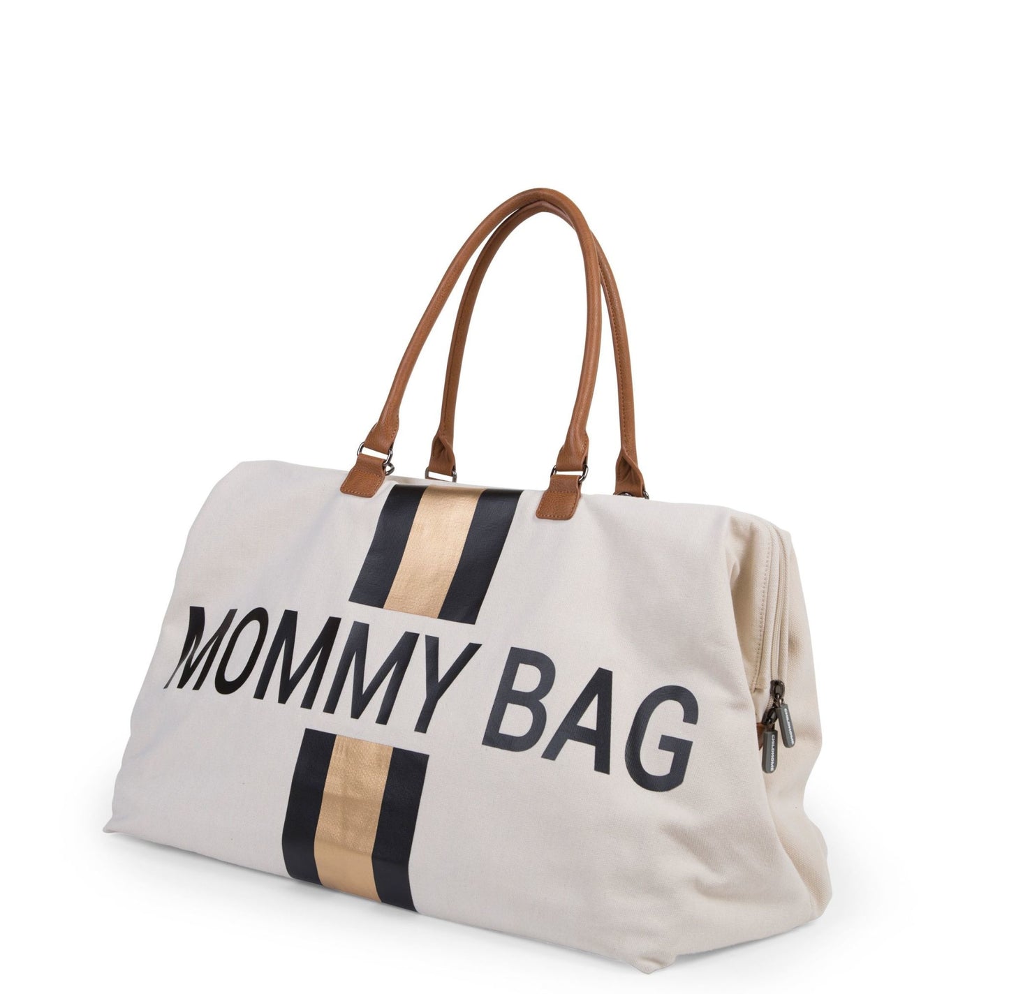 Mommy Bag Verzorgingstas - Ecru Strepen Zwart/Goud