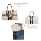Mommy Bag Verzorgingstas - Ecru Strepen Zwart/Goud