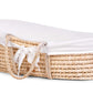 Moses Mand + Handvaten + Matras - Zacht Maïsschil - Naturel + Jersey Bekleding Ecru