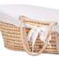 Moses Mand + Handvaten + Matras - Zacht Maïsschil - Naturel + Jersey Bekleding Ecru
