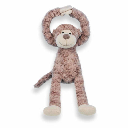 Beige Slingeraapje met Naam – Gepersonaliseerde Knuffel Aap 45 cm